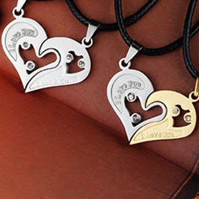 Partner Geschenk Herz Halskette Puzzle